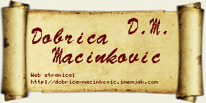 Dobrica Mačinković vizit kartica
